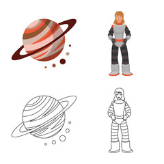 Isolated object of astronomy and technology symbol. Set of astronomy and sky vector icon for stock.