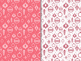 Christmas tree toys seamless pattern