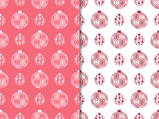 Christmas tree toys seamless pattern
