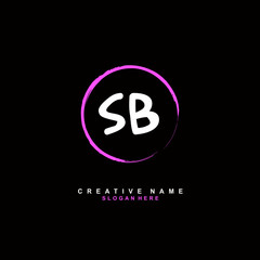 S B SB Initial logo template vector. Letter logo concept with background template.