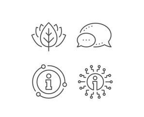 Info line icon. Chat bubble, info sign elements. Information center sign. Support system symbol. Linear info outline icon. Information bubble. Vector