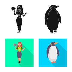 Isolated object of nature and fun sign. Set of nature and entertainment stock vector illustration.