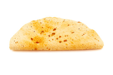 Indian Snack Dish Roasted Papad Also Know as Papadum or Crackers Isolated on White Background