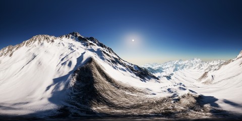 Fototapeta na wymiar VR 360 camera on the Tops of the Mountains