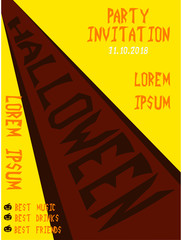 Halloween vertical background. Flyer or invitation template for Halloween party. Vector illustration.