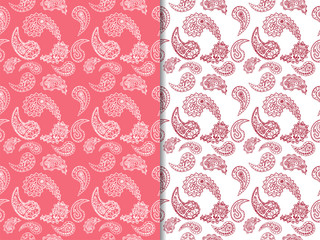 paisley seamless pattern, hand drawn indian cucumber, sketch