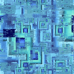 Vector image with imitation of grunge datamoshing texture.