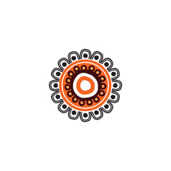 Aboriginal art dots painting icon logo design illustration template