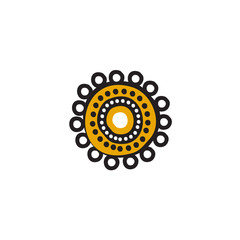 Aboriginal art dots painting icon logo design illustration template