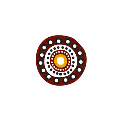 Aboriginal art dots painting icon logo design illustration template