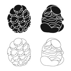 Vector illustration of animal and prehistoric icon. Collection of animal and cute vector icon for stock.