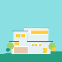 Houses exterior property vector illustration front view