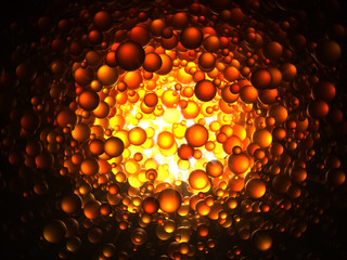 Color glass balls around light spot abstract background texture 3d illustration