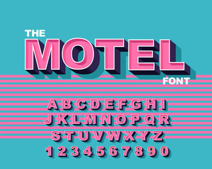 80 s retro alphabet font. Vintage Alphabet vector 80 s, 90 s Old style graphic.