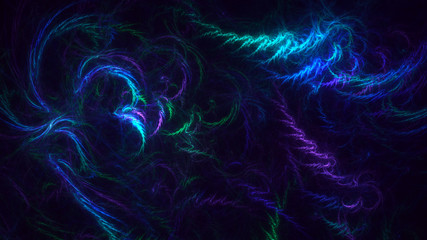3D rendering abstract colorful fractal light background