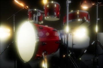drum set with DOF and lense flair