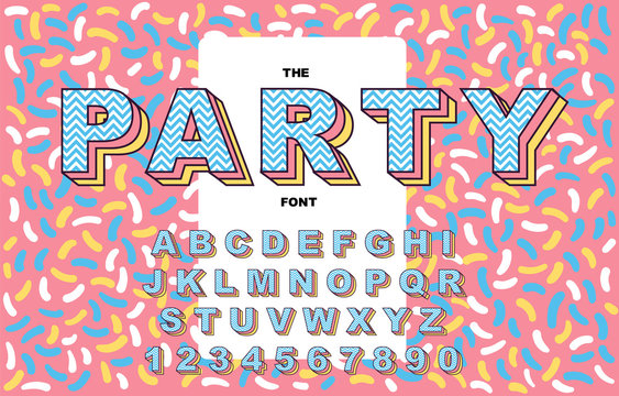 80 s retro alphabet font. Vintage Alphabet vector 80 s, 90 s Old style graphic.