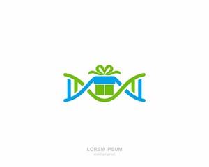 DNA gift Logo vector design template