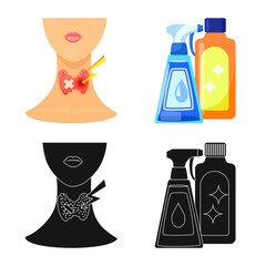 Vector illustration of medical and pain logo. Set of medical and disease stock vector illustration.