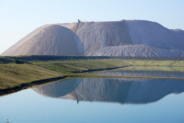 Belarus. Salt and mineral dumps, production of potash fertilizers in Salihorsk Soligorsk