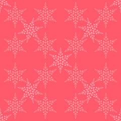 Vector Christmas seamless pattern with snowflakes for packaging, wallpaper illustration
