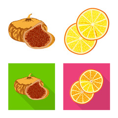Vector design of food and raw logo. Set of food and nature vector icon for stock.