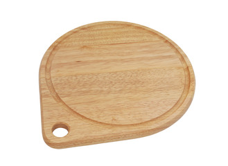 Round wooden cutting board isolated