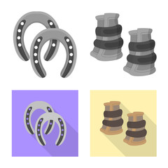 Isolated object of equipment and riding symbol. Collection of equipment and competition vector icon for stock.