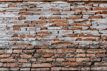 Old bricks wall with brick textured vintage retro style for seamless background and texture.