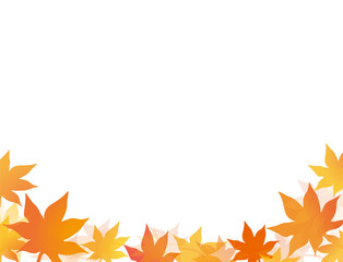 紅葉のフレーム　秋の背景素材　テンプレート