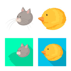 Isolated object of agriculture and breeding logo. Set of agriculture and organic stock symbol for web.