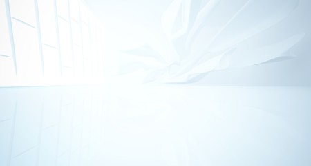 White smooth abstract architectural background. 3D illustration and rendering