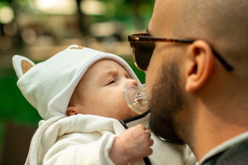 glamour father with his little baby girl