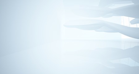 Fototapeta premium White smooth abstract architectural background. 3D illustration and rendering
