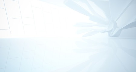 White smooth abstract architectural background. 3D illustration and rendering