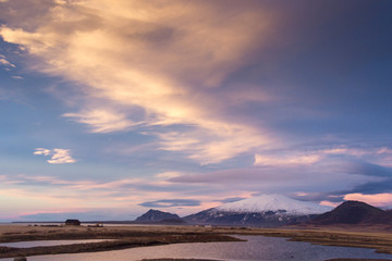 Views of the glacier Snaefellsjökull in Iceland