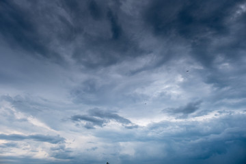 Beautiful Dramatic sky with dark clouds formations