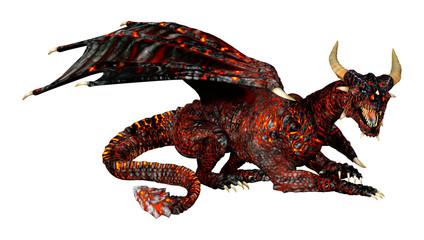 Fototapeta premium 3D Rendering Fairy Tale Dragon on White