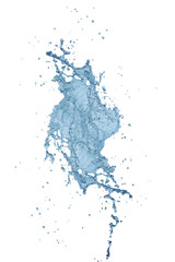 Drinking water, water splash isolated on white background