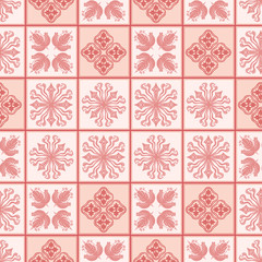 Vector ceramic tile pattern, abstract mosaic, seamless ornament