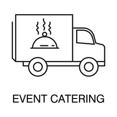 Event catering isolated outline icon logo vector