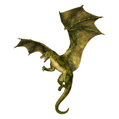 Fototapeta premium 3D Rendering Fairy Tale Dragon on White