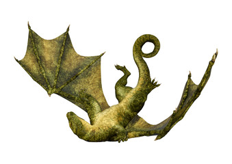 Naklejka premium 3D Rendering Fairy Tale Dragon on White