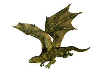 Fototapeta premium 3D Rendering Fairy Tale Dragon on White