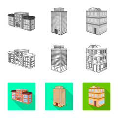 Vector design of construction and building icon. Collection of construction and estate vector icon for stock.