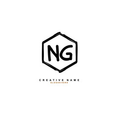 N G NG Initial logo template vector. Letter logo concept with background template.