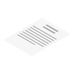 Hospital paper icon. Isometric of hospital paper vector icon for web design isolated on white background