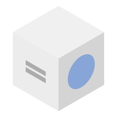 Fototapeta premium Medical cube device icon. Isometric of medical cube device vector icon for web design isolated on white background