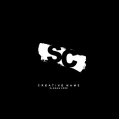 S C SC Initial logo template vector. Letter logo concept with background template.