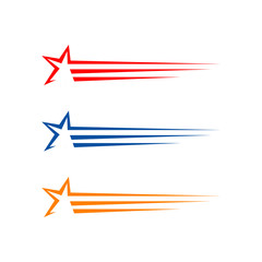 Fototapeta premium shooting stars vector with decorative Star icon on White Background
